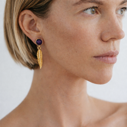 Violet Plume Earrings