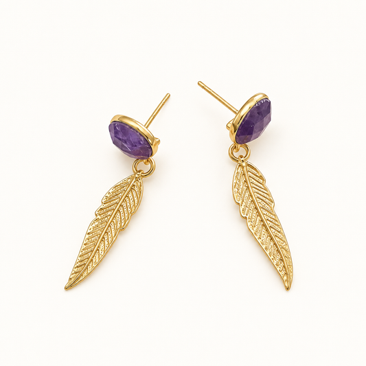 Violet Plume Earrings