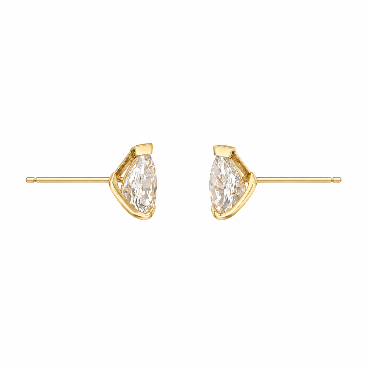 Pear CZ Stud Earrings