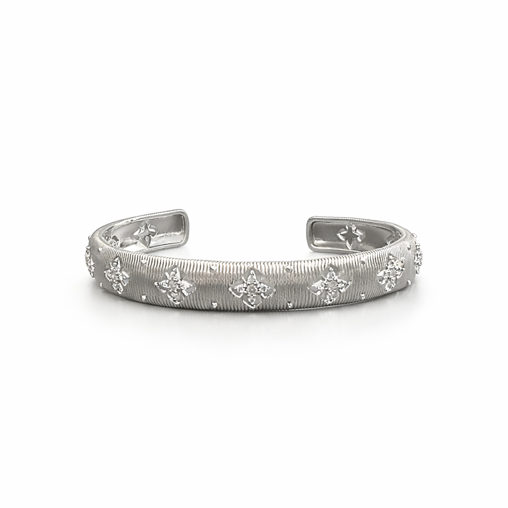 Silver Fleur Cuff