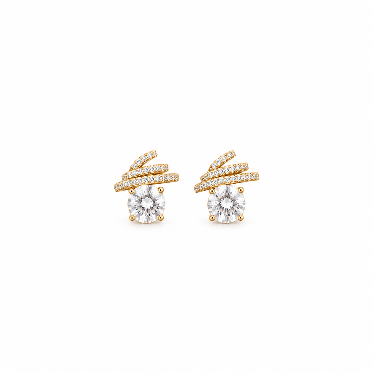 Gold Spiral Spark Earrings