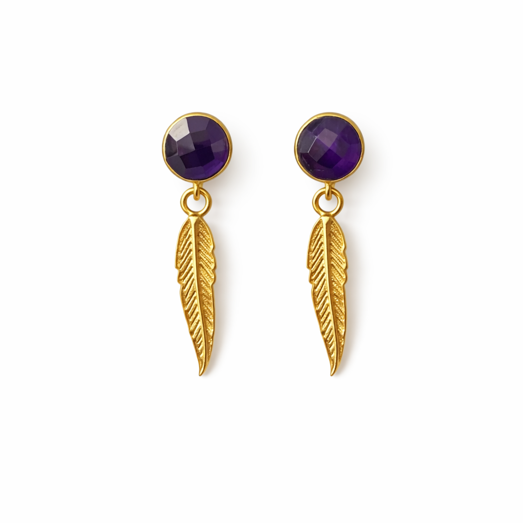 Violet Plume Earrings