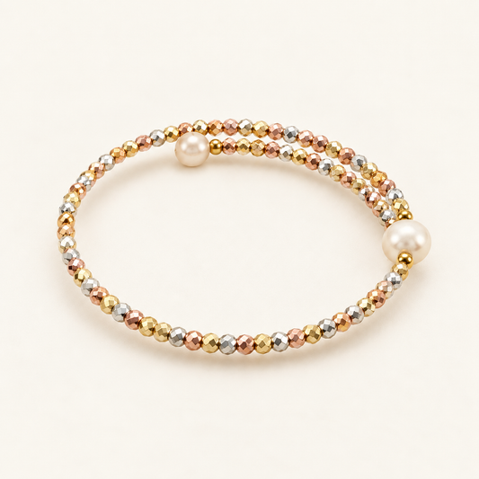 Champagne Pearl Spiral Bracelet