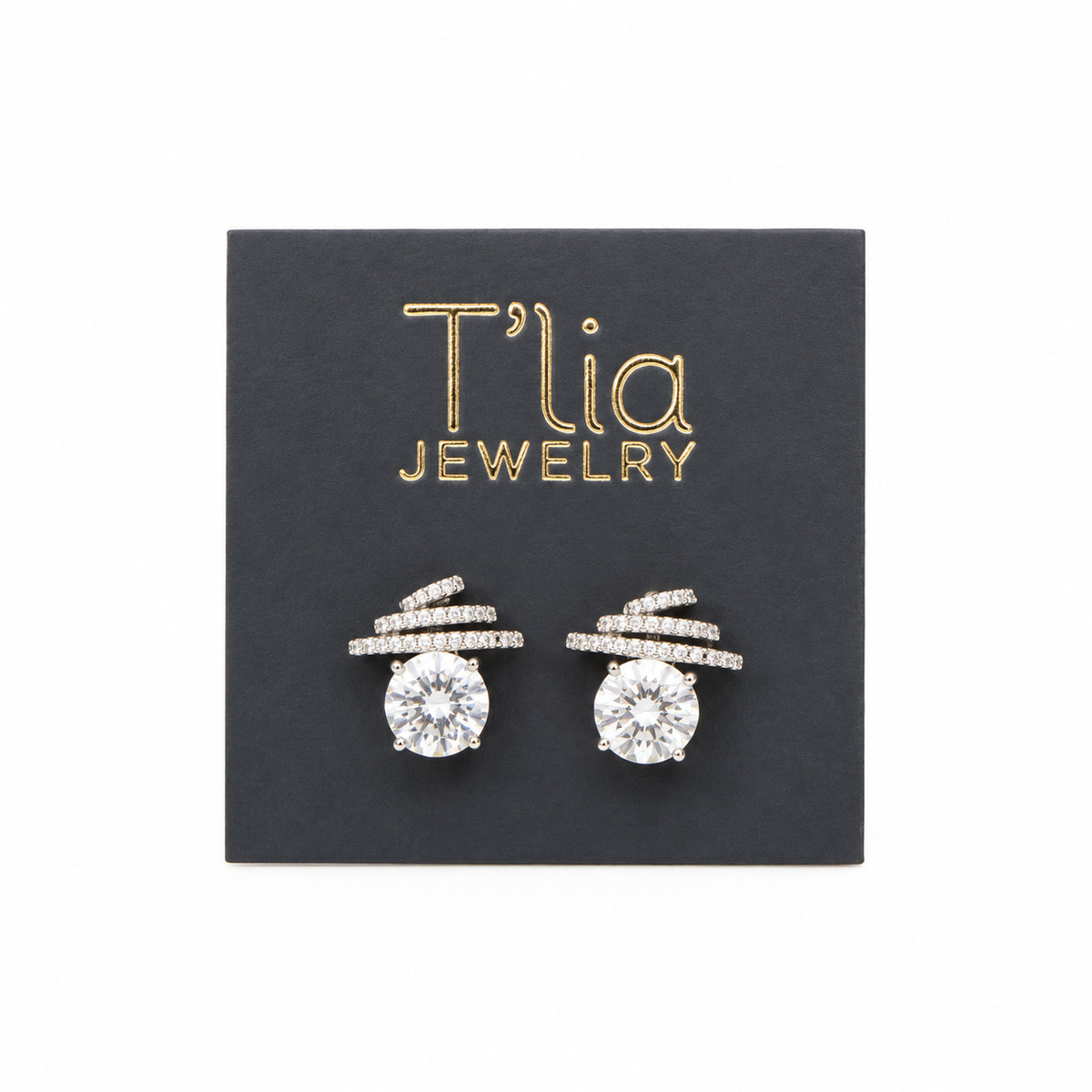 Silver Spiral Spark Earrings