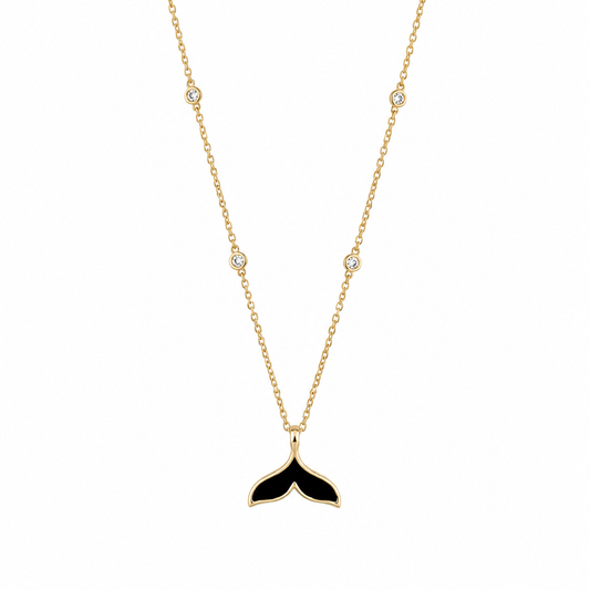 Black Pearl Tail Necklace