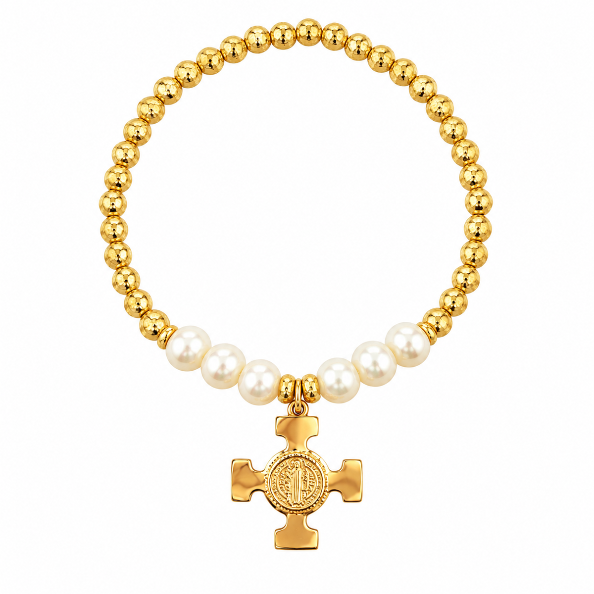 Pearl Cross Bracelet
