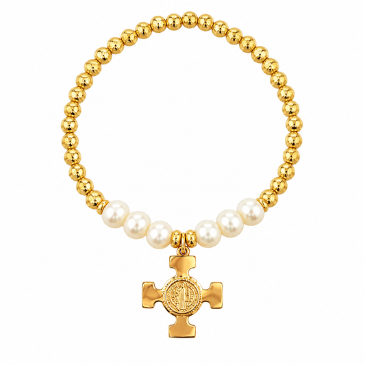 Pearl Cross Bracelet