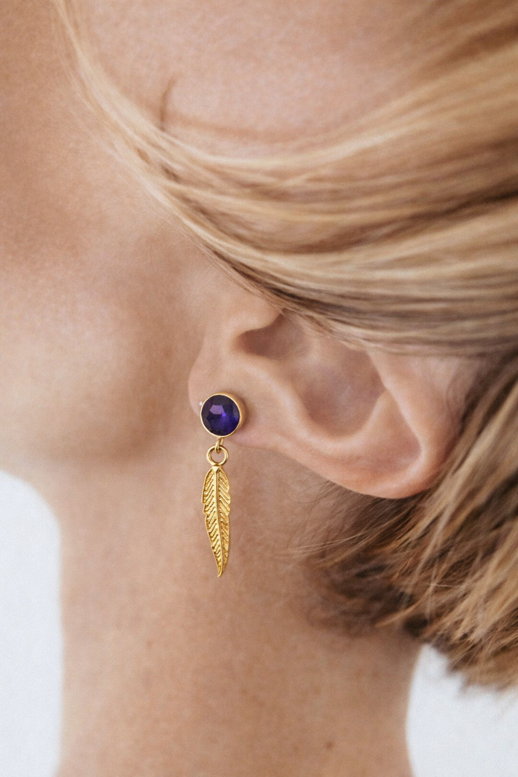 Violet Plume Earrings