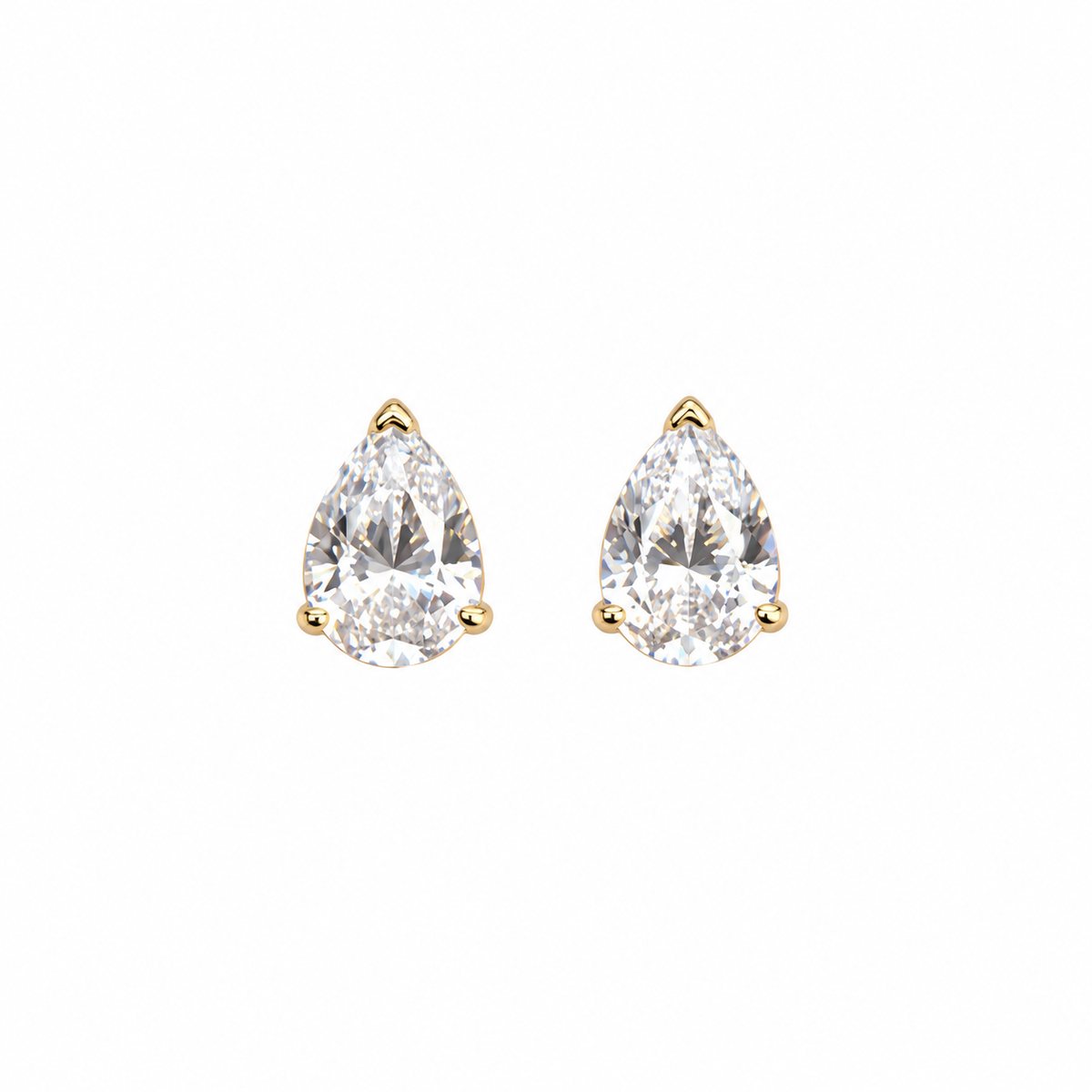 Pear CZ Stud Earrings