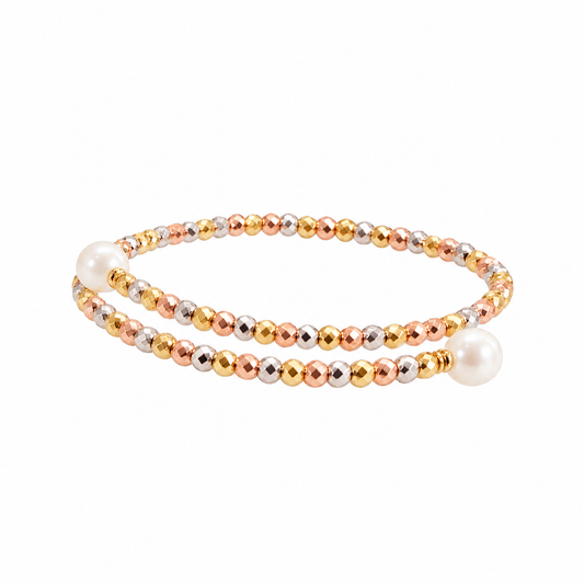 Champagne Pearl Spiral Bracelet