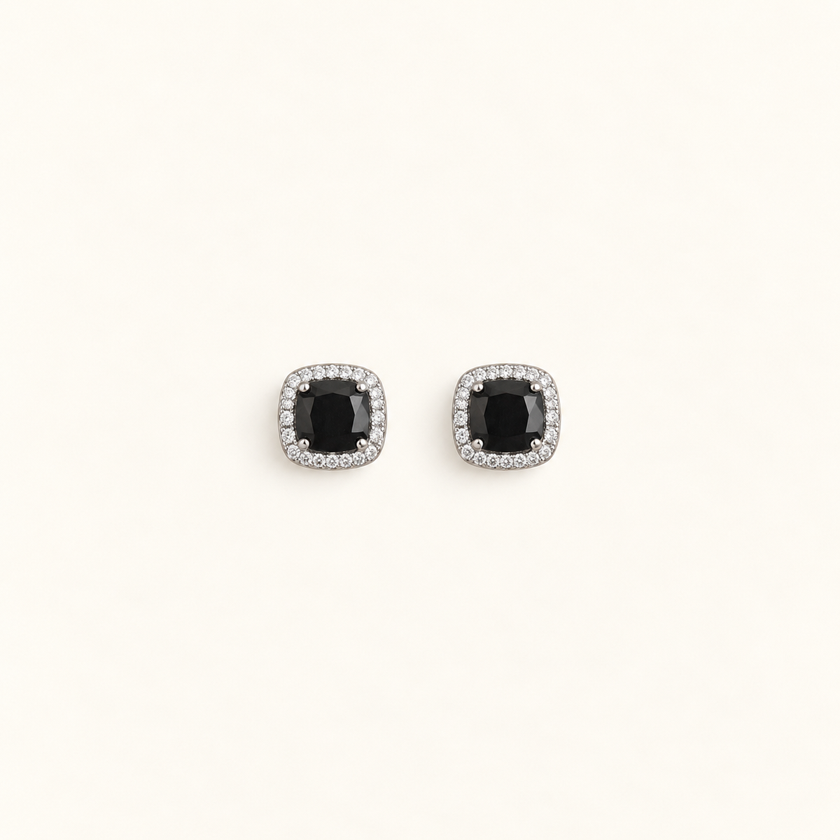 Black & Crystal Studs