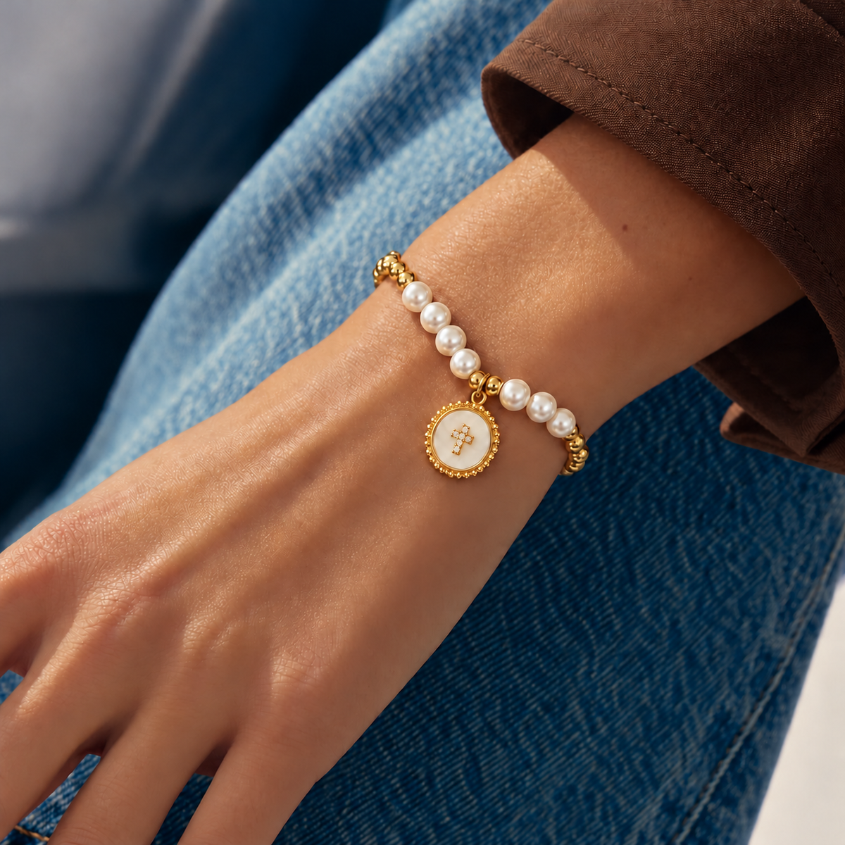 Pearl Medallion Bracelet