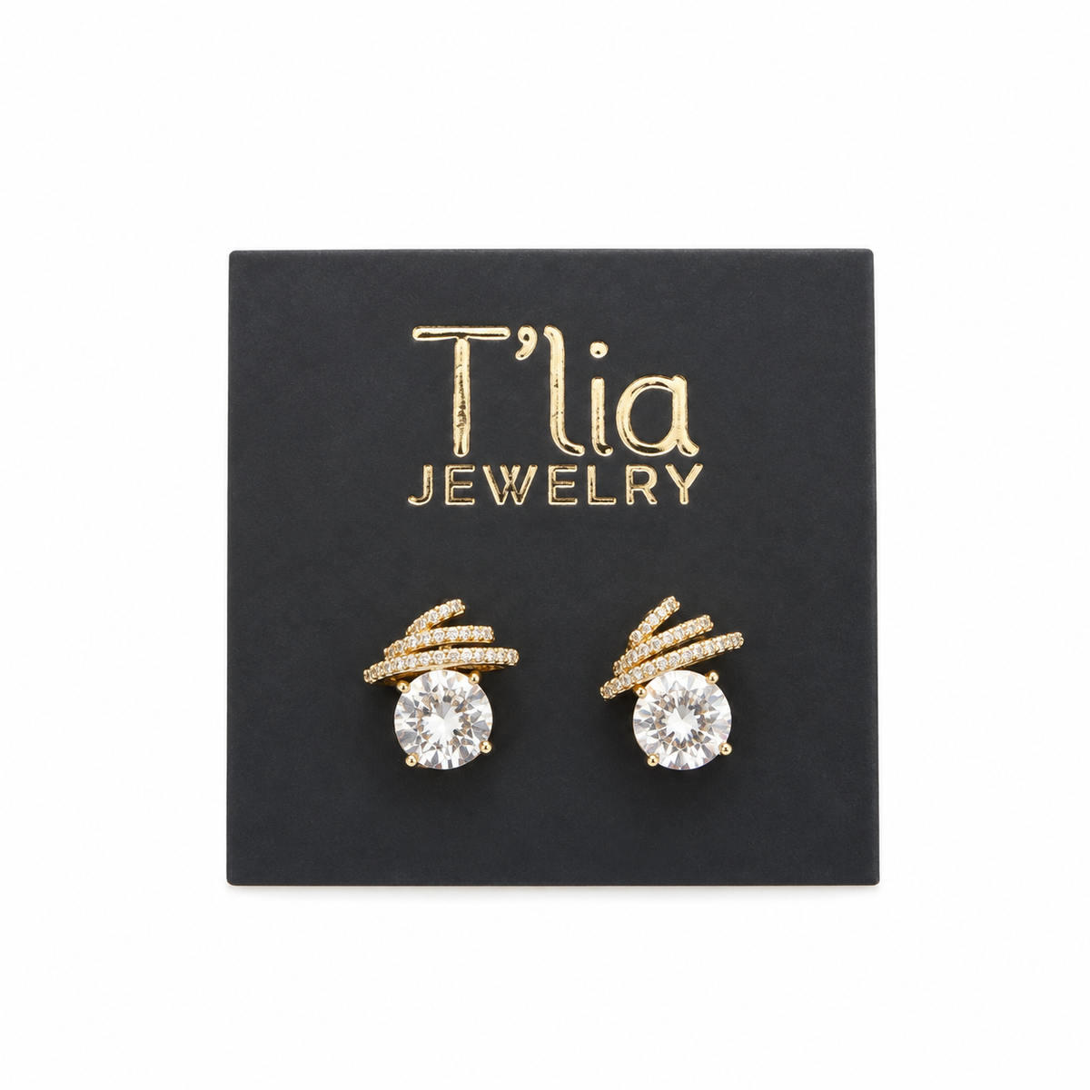 Gold Spiral Spark Earrings