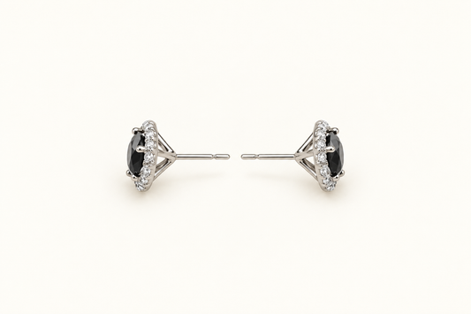 Black & Crystal Studs