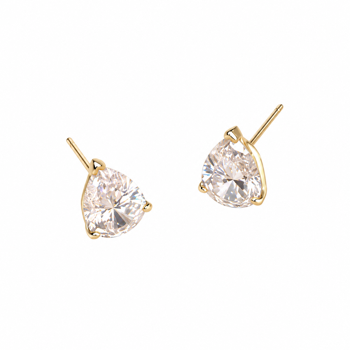 Pear CZ Stud Earrings