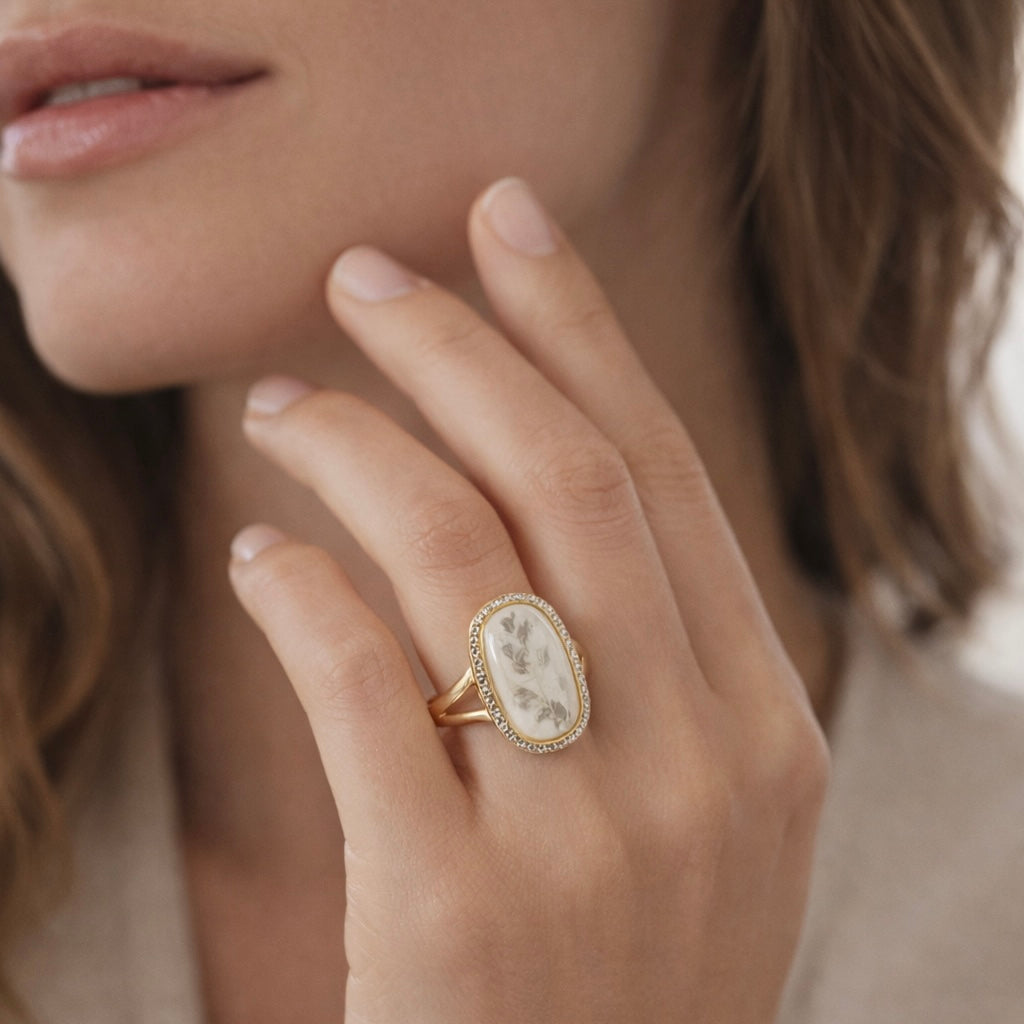 Ivory Dendrite Ring
