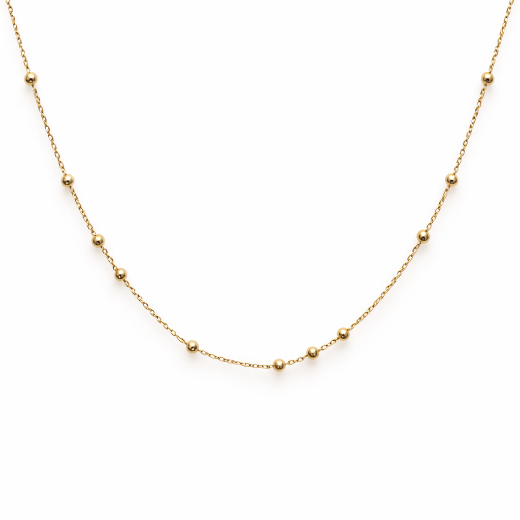 Bare Gold Bead Necklace