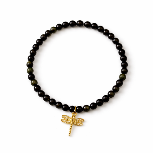 Obsidian Wing Bracelet
