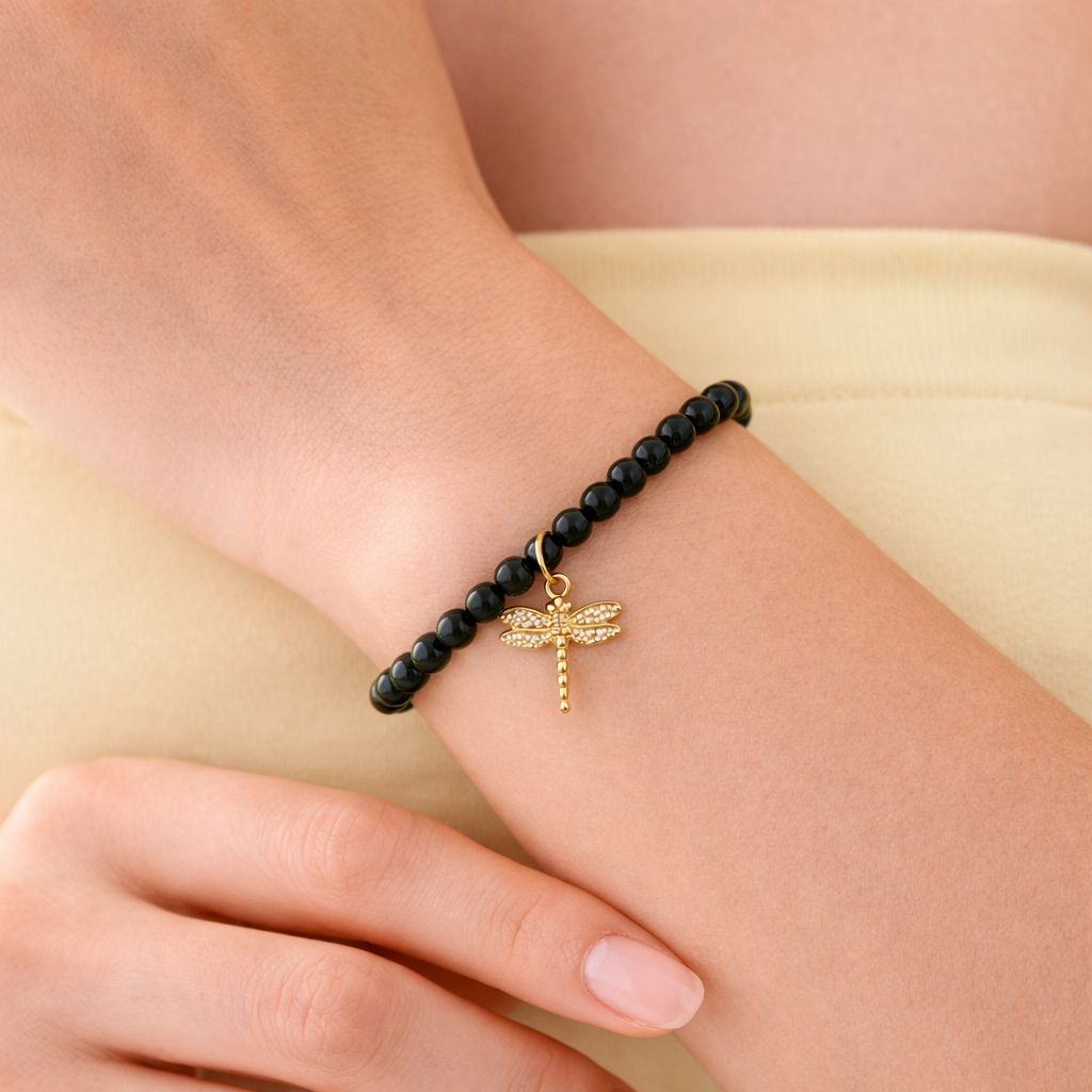 Obsidian Wing Bracelet