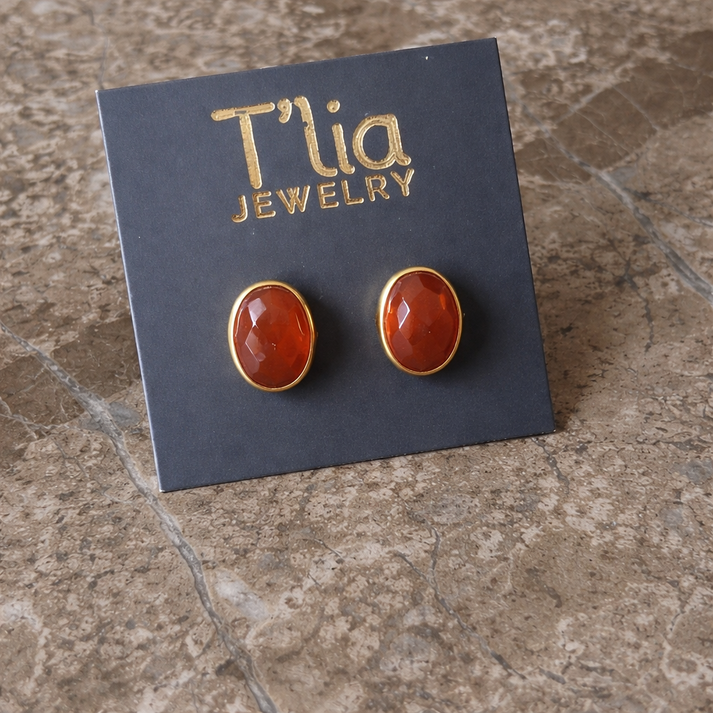 Amber Muse Studs