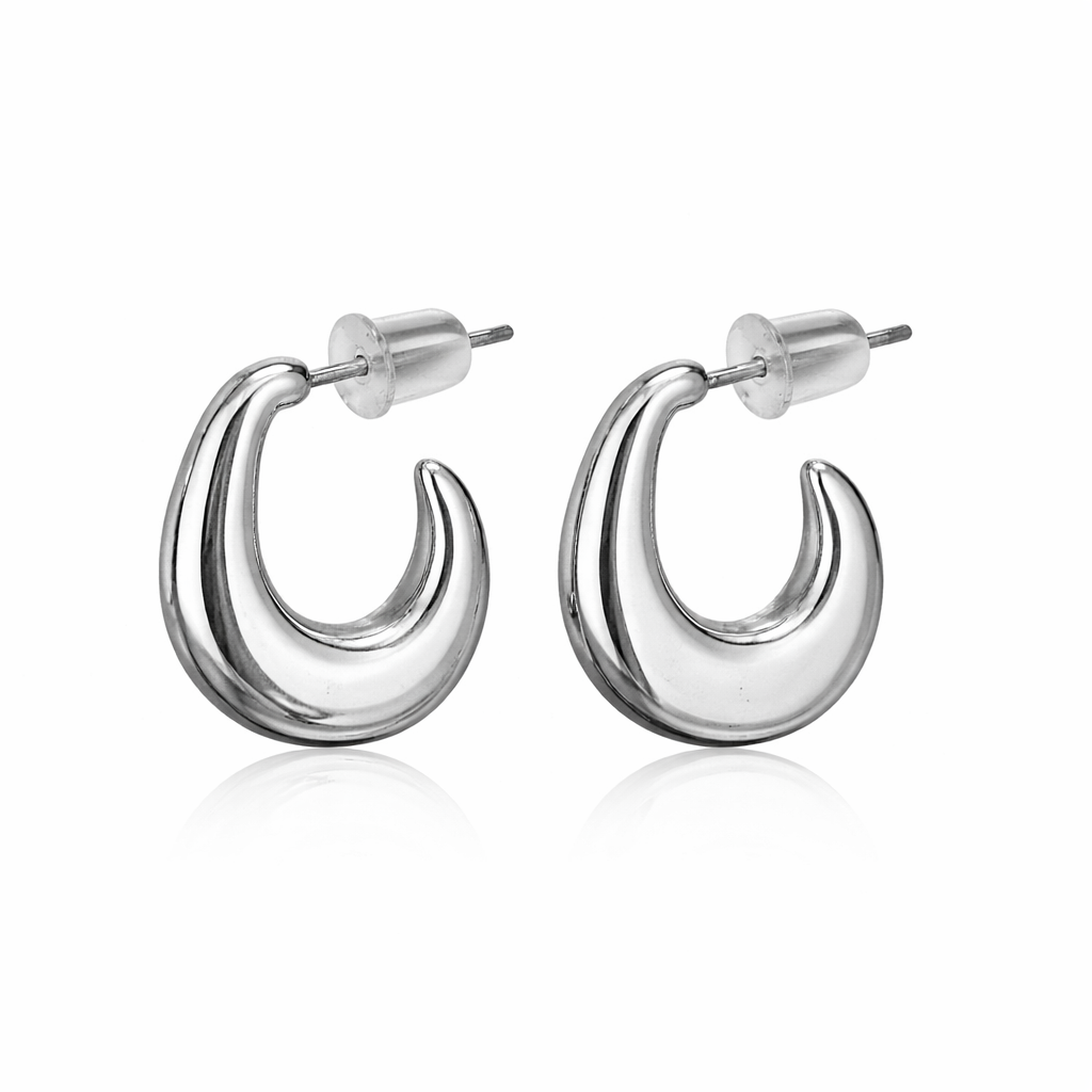 Liquid Silver Hoops