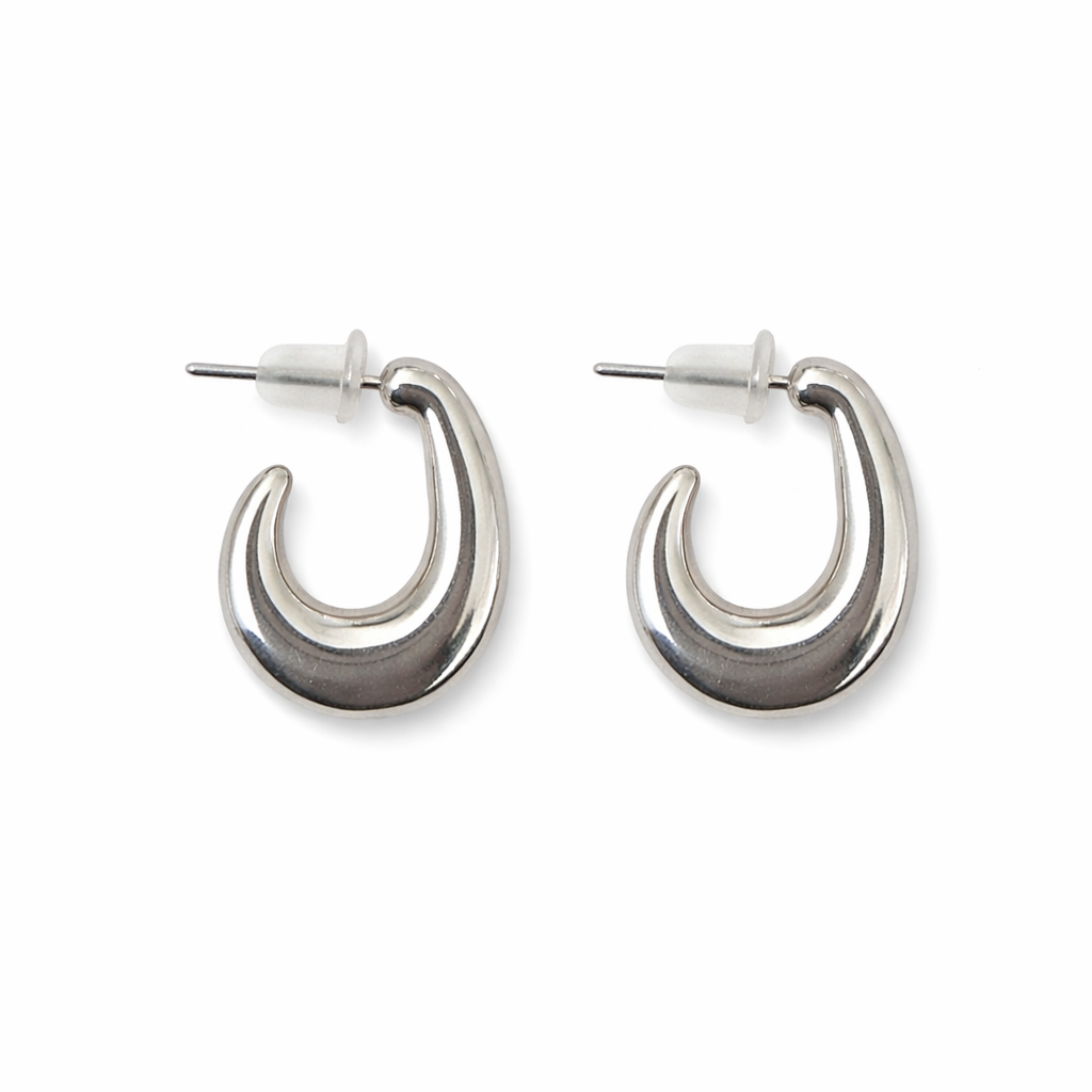 Liquid Silver Hoops