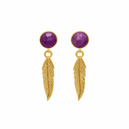 Violet Plume Earrings