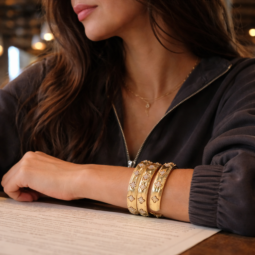 Gold Fleur Cuff