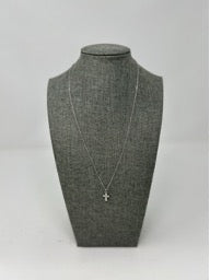 Silver Chain With Silver Cross Charm Necklace